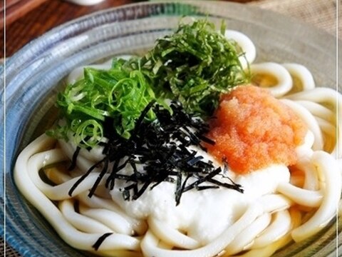 夏バテにお勧め♬ 冷やかけ明太とろろうどん